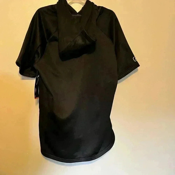 AND1 Men Sweatshirt L Black Hoodie Logo Spellout Short Sleeve Pullover N… - Picture 2 of 7